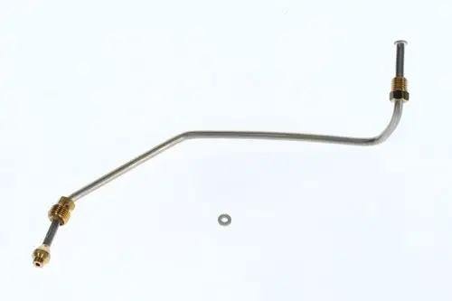 Bosch Zündgasrohr aus Metall mit goldenen und verchromten Anschlussstücken, gewundenem Design und einer Dichtung unterhalb der Befestigung.